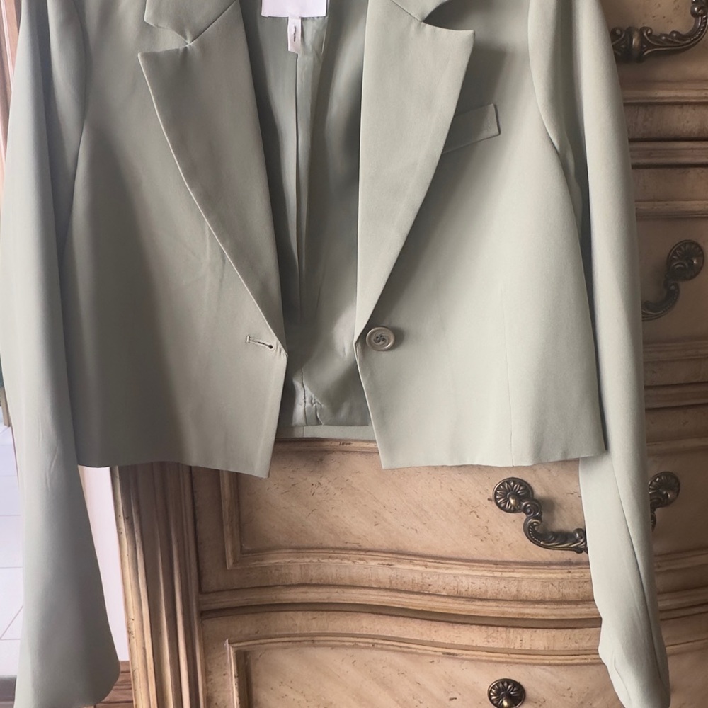 Avec Les Filles Green Blazer Tailored Suit Jacket